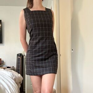 vintage ann taylor wool plaid gingham mini dress